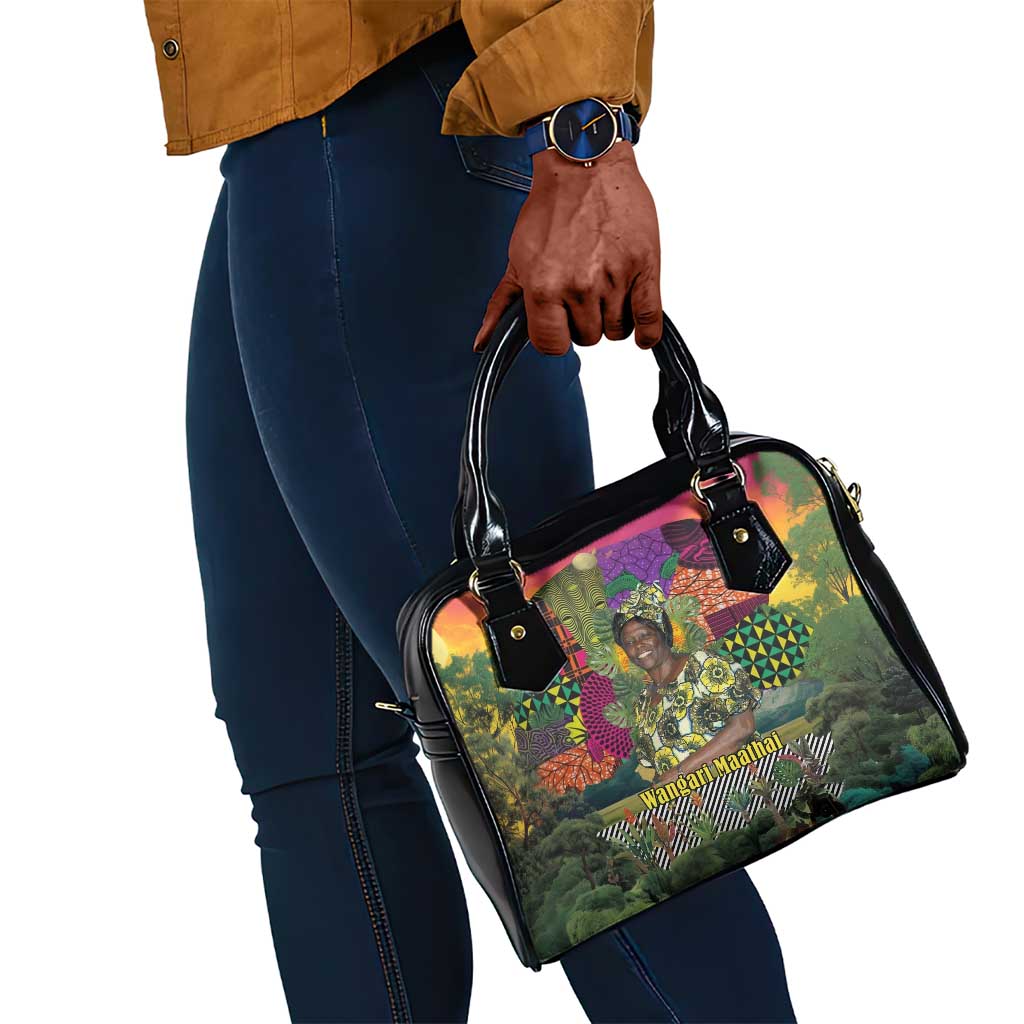 Wangari Maathai Shoulder Handbag Colorful Nature-Inspired Design Empowerment Quote African Print Environmental - Wonder Print Shop