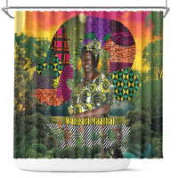 Wangari Maathai Shower Curtain Colorful Nature-Inspired Design Empowerment Quote African Print Environmental - Wonder Print Shop