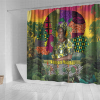 Wangari Maathai Shower Curtain Colorful Nature-Inspired Design Empowerment Quote African Print Environmental - Wonder Print Shop