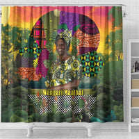 Wangari Maathai Shower Curtain Colorful Nature-Inspired Design Empowerment Quote African Print Environmental - Wonder Print Shop