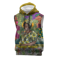 Wangari Maathai Sleeveless Hoodie Colorful Nature-Inspired Design Empowerment Quote African Print Environmental - Wonder Print Shop