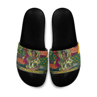Wangari Maathai Slide Sandals Colorful Nature-Inspired Design Empowerment Quote African Print Environmental - Wonder Print Shop