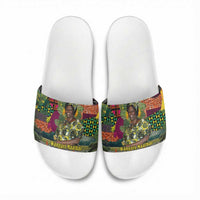 Wangari Maathai Slide Sandals Colorful Nature-Inspired Design Empowerment Quote African Print Environmental - Wonder Print Shop