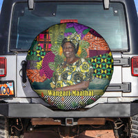 Wangari Maathai Spare Tire Cover Colorful Nature-Inspired Design Empowerment Quote African Print Environmental - Wonder Print Shop