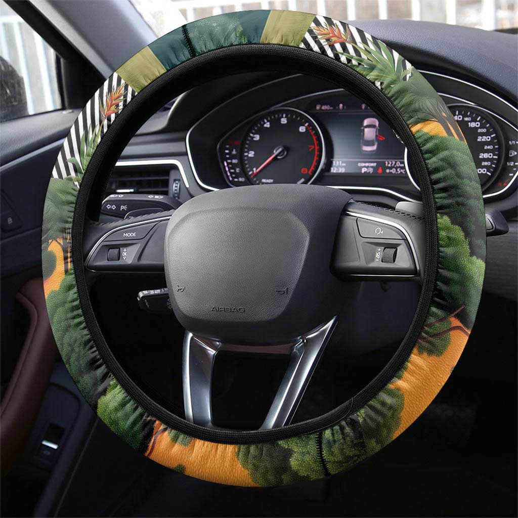 Wangari Maathai Steering Wheel Cover Colorful Nature-Inspired Design Empowerment Quote African Print Environmental - Wonder Print Shop