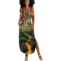 Wangari Maathai Summer Maxi Dress Colorful Nature-Inspired Design Empowerment Quote African Print Environmental - Wonder Print Shop