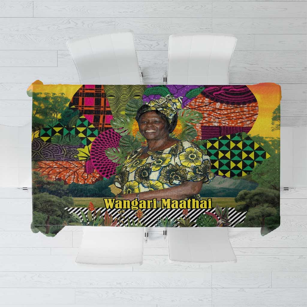 Wangari Maathai Tablecloth Colorful Nature-Inspired Design Empowerment Quote African Print Environmental - Wonder Print Shop