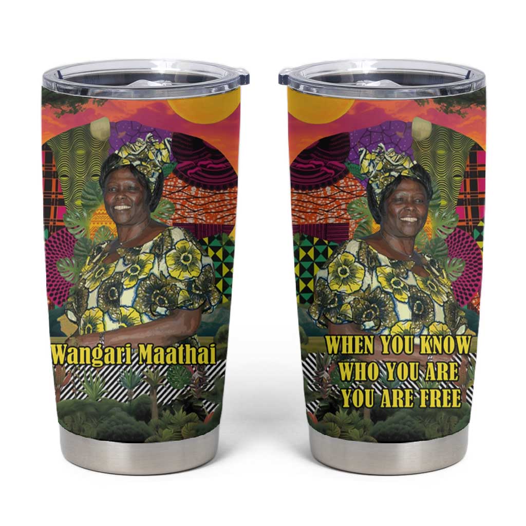 Wangari Maathai Tumbler Cup Colorful Nature-Inspired Design Empowerment Quote African Print Environmental - Wonder Print Shop