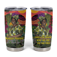 Wangari Maathai Tumbler Cup Colorful Nature-Inspired Design Empowerment Quote African Print Environmental - Wonder Print Shop