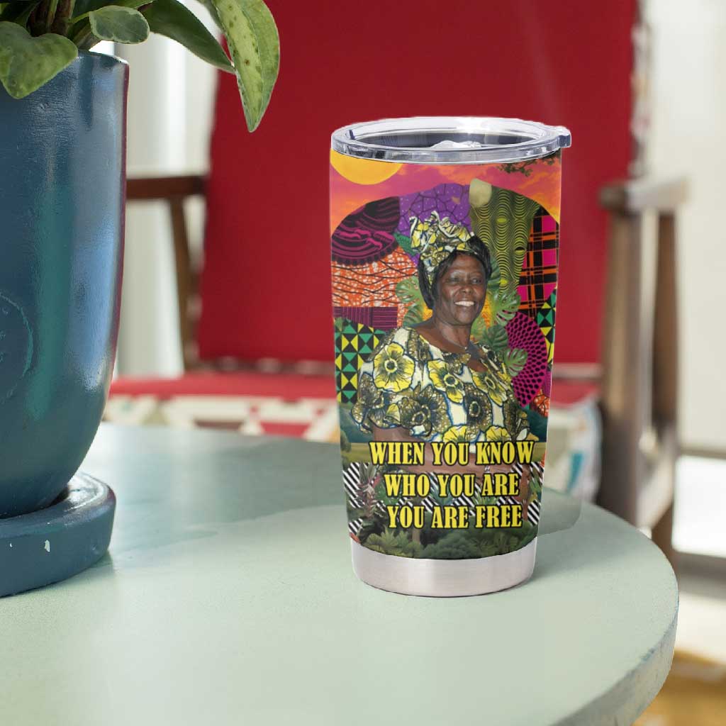 Wangari Maathai Tumbler Cup Colorful Nature-Inspired Design Empowerment Quote African Print Environmental - Wonder Print Shop