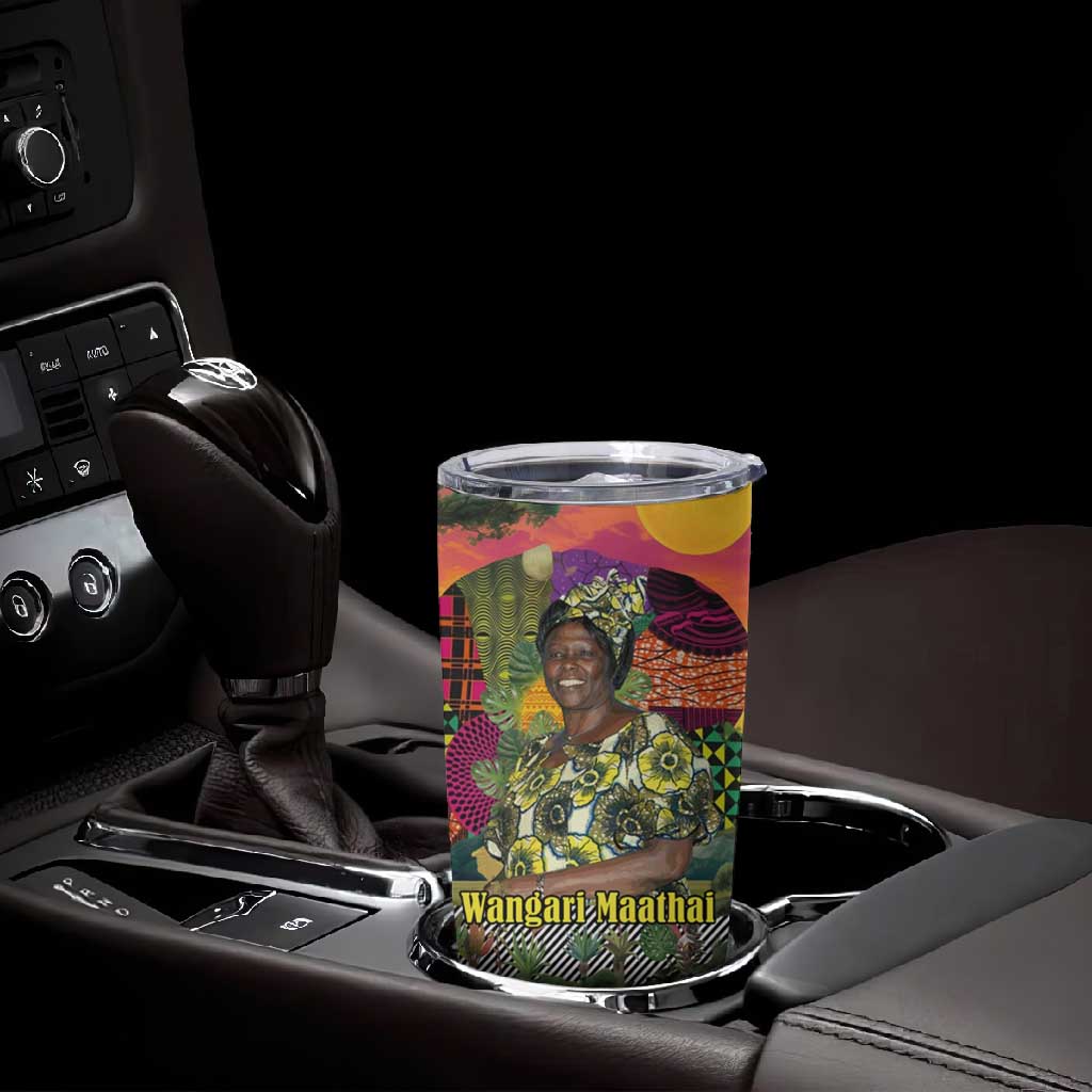 Wangari Maathai Tumbler Cup Colorful Nature-Inspired Design Empowerment Quote African Print Environmental - Wonder Print Shop