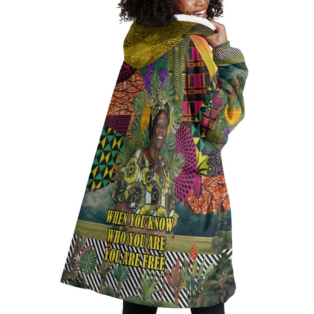 Wangari Maathai Wearable Blanket Hoodie Colorful Nature-Inspired Design Empowerment Quote African Print Environmental - Wonder Print Shop