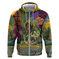 Wangari Maathai Zip Hoodie Colorful Nature-Inspired Design Empowerment Quote African Print Environmental - Wonder Print Shop