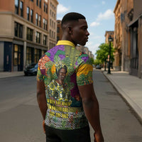 Wangari Maathai Zipper Polo Shirt Colorful Nature-Inspired Design Empowerment Quote African Print Environmental - Wonder Print Shop