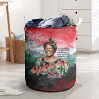 Wangari Maathai Laundry Basket Kenyan Flag Watercolor Style - Environmental Quote Planting Trees Tribute Eco-Activism - Wonder Print Shop
