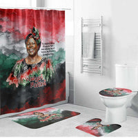 Wangari Maathai Bathroom Set Kenyan Flag Watercolor Style - Environmental Quote Planting Trees Tribute Eco-Activism - Wonder Print Shop