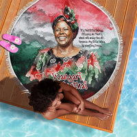 Wangari Maathai Beach Blanket Kenyan Flag Watercolor Style - Environmental Quote Planting Trees Tribute Eco-Activism - Wonder Print Shop