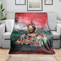 Wangari Maathai Blanket Kenyan Flag Watercolor Style - Environmental Quote Planting Trees Tribute Eco-Activism - Wonder Print Shop