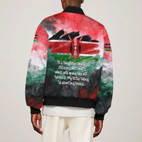 Wangari Maathai Bomber Jacket Kenyan Flag Watercolor Style - Environmental Quote Planting Trees Tribute Eco-Activism - Wonder Print Shop