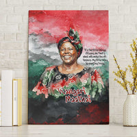 Wangari Maathai Canvas Wall Art Kenyan Flag Watercolor Style - Environmental Quote Planting Trees Tribute Eco-Activism - Wonder Print Shop