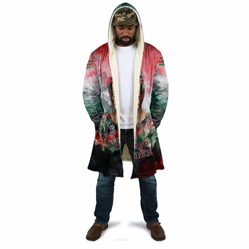 Wangari Maathai Cloak Kenyan Flag Watercolor Style - Environmental Quote Planting Trees Tribute Eco-Activism - Wonder Print Shop
