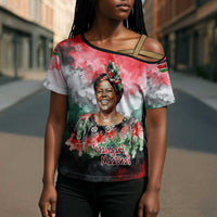 Wangari Maathai Cross Shoulder Shirt Kenyan Flag Watercolor Style - Environmental Quote Planting Trees Tribute Eco-Activism - Wonder Print Shop