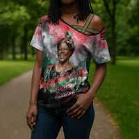 Wangari Maathai Cross Shoulder Shirt Kenyan Flag Watercolor Style - Environmental Quote Planting Trees Tribute Eco-Activism - Wonder Print Shop