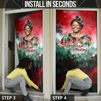 Wangari Maathai Door Cover Kenyan Flag Watercolor Style - Environmental Quote Planting Trees Tribute Eco-Activism - Wonder Print Shop
