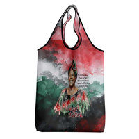 Wangari Maathai Grocery Bag Kenyan Flag Watercolor Style - Environmental Quote Planting Trees Tribute Eco-Activism - Wonder Print Shop