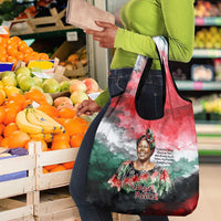 Wangari Maathai Grocery Bag Kenyan Flag Watercolor Style - Environmental Quote Planting Trees Tribute Eco-Activism - Wonder Print Shop