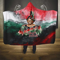 Wangari Maathai Hooded Blanket Kenyan Flag Watercolor Style - Environmental Quote Planting Trees Tribute Eco-Activism - Wonder Print Shop