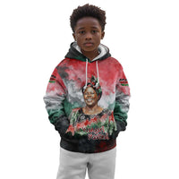 Wangari Maathai Kid Hoodie Kenyan Flag Watercolor Style - Environmental Quote Planting Trees Tribute Eco-Activism - Wonder Print Shop