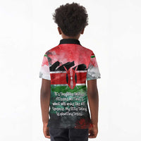 Wangari Maathai Kid Polo Shirt Kenyan Flag Watercolor Style - Environmental Quote Planting Trees Tribute Eco-Activism - Wonder Print Shop