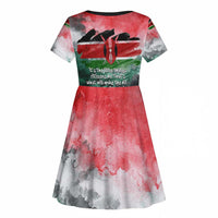 Wangari Maathai Kid Short Sleeve Dress Kenyan Flag Watercolor Style - Environmental Quote Planting Trees Tribute Eco-Activism - Wonder Print Shop