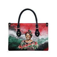 Wangari Maathai Leather Bag Kenyan Flag Watercolor Style - Environmental Quote Planting Trees Tribute Eco-Activism - Wonder Print Shop