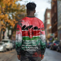 Wangari Maathai Long Sleeve Shirt Kenyan Flag Watercolor Style - Environmental Quote Planting Trees Tribute Eco-Activism - Wonder Print Shop