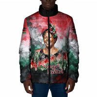 Wangari Maathai Padded Jacket Kenyan Flag Watercolor Style - Environmental Quote Planting Trees Tribute Eco-Activism - Wonder Print Shop