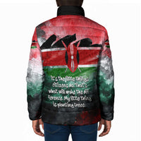 Wangari Maathai Padded Jacket Kenyan Flag Watercolor Style - Environmental Quote Planting Trees Tribute Eco-Activism - Wonder Print Shop
