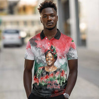 Wangari Maathai Polo Shirt Kenyan Flag Watercolor Style - Environmental Quote Planting Trees Tribute Eco-Activism - Wonder Print Shop