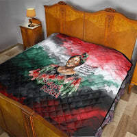 Wangari Maathai Quilt Kenyan Flag Watercolor Style - Environmental Quote Planting Trees Tribute Eco-Activism - Wonder Print Shop