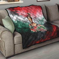 Wangari Maathai Quilt Kenyan Flag Watercolor Style - Environmental Quote Planting Trees Tribute Eco-Activism - Wonder Print Shop