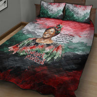 Wangari Maathai Quilt Bed Set Kenyan Flag Watercolor Style - Environmental Quote Planting Trees Tribute Eco-Activism - Wonder Print Shop