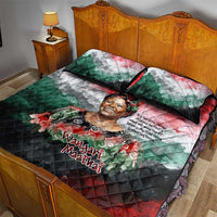 Wangari Maathai Quilt Bed Set Kenyan Flag Watercolor Style - Environmental Quote Planting Trees Tribute Eco-Activism - Wonder Print Shop