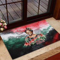 Wangari Maathai Rubber Doormat Kenyan Flag Watercolor Style - Environmental Quote Planting Trees Tribute Eco-Activism - Wonder Print Shop