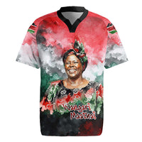 Wangari Maathai Rugby Jersey Kenyan Flag Watercolor Style - Environmental Quote Planting Trees Tribute Eco-Activism - Wonder Print Shop