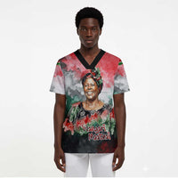 Wangari Maathai Scrub Top Kenyan Flag Watercolor Style - Environmental Quote Planting Trees Tribute Eco-Activism - Wonder Print Shop