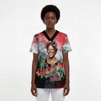 Wangari Maathai Scrub Top Kenyan Flag Watercolor Style - Environmental Quote Planting Trees Tribute Eco-Activism - Wonder Print Shop