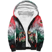 Wangari Maathai Sherpa Hoodie Kenyan Flag Watercolor Style - Environmental Quote Planting Trees Tribute Eco-Activism - Wonder Print Shop