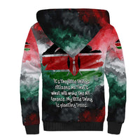 Wangari Maathai Sherpa Hoodie Kenyan Flag Watercolor Style - Environmental Quote Planting Trees Tribute Eco-Activism - Wonder Print Shop