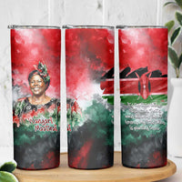 Wangari Maathai Skinny Tumbler Kenyan Flag Watercolor Style - Environmental Quote Planting Trees Tribute Eco-Activism - Wonder Print Shop